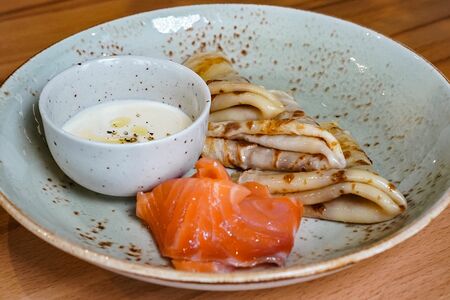 Блины с форелью