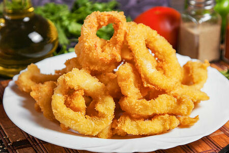 Кольца кальмара в сухарях