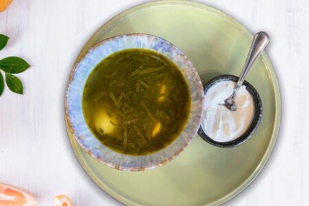 Щавелевый суп со сметаной