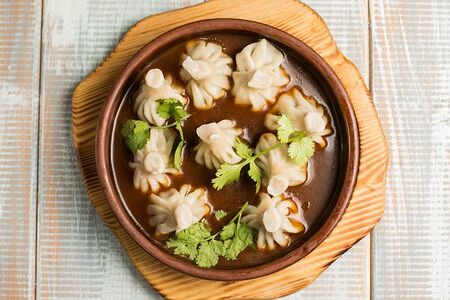 Патара хинкали в перечном соусе