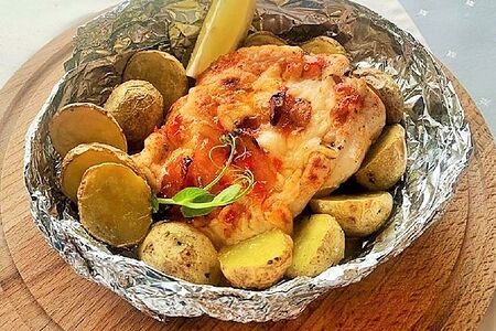 Куриная грудка с беконом и моцареллой