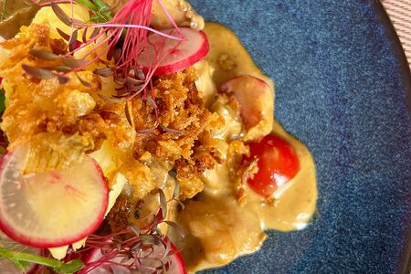 Рапаны в сливочном соусе с хрустящим луком