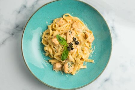 Тальятелле с лососем