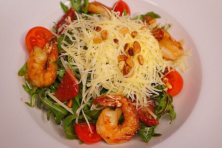 Руккола с креветками