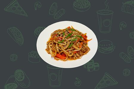 Вок с кальмарами