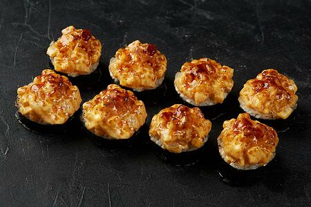 Опаленный ролл с карамельным гребешком