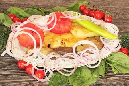 Овощной шашлык на мангале