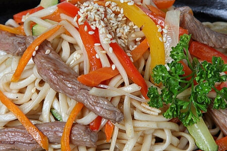 Удон с говядиной