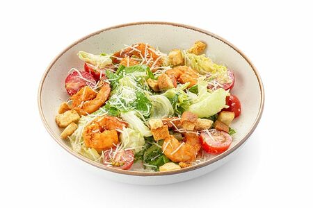 Салат Цезарь с креветками