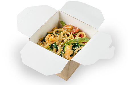 Удон с креветками