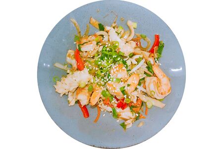 Сао Хай Сан морепродукты, жаренные с овощами