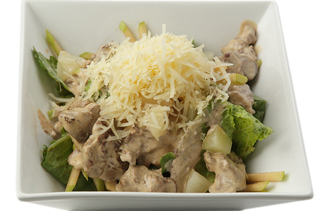 Теплый салат с куриной печенью