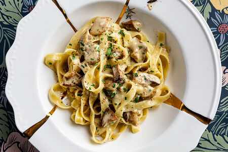 Паста с белыми грибами