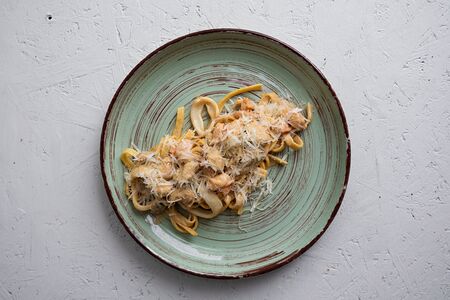 Тальятелле с морепродуктами в соусе Биск