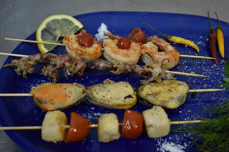 Набор шашлычков из морепродуктов