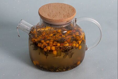 Зеленый чай с облепихой и апельсином