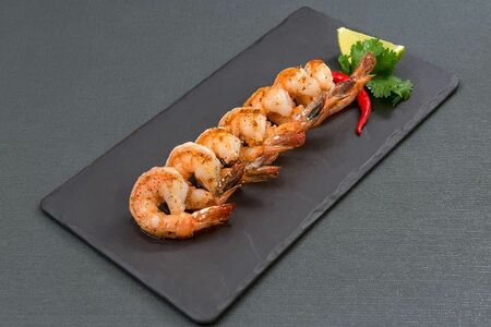 Жареные креветки Лангустино