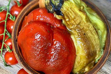 Овощи, запечённые на мангале