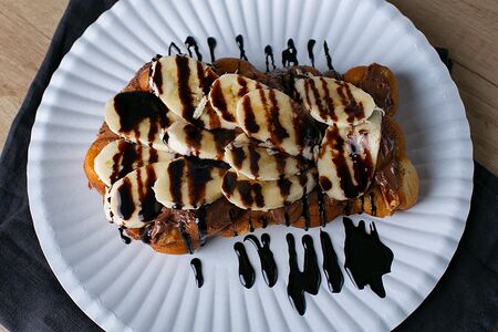 Вафли Гонконгские с бананом и шоколадом