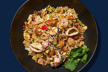 Рис теппан с морепродуктами