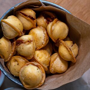 Пельмени жареные