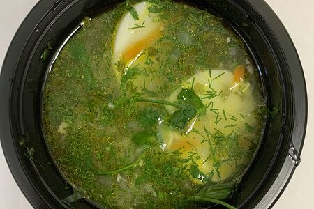 Бульон куриный с яйцом