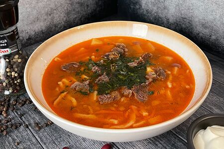 Суп фасолевый с вяленой говядиной