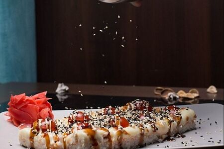 Суши-пицца с курицей