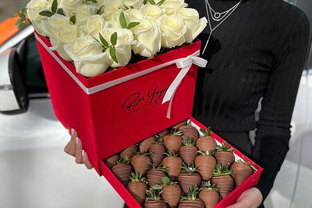 Красный Бархат 25 роз