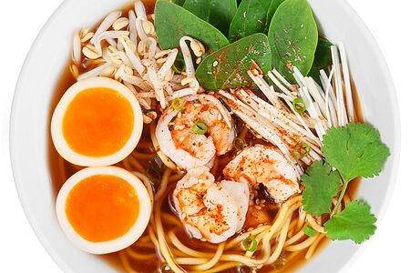 Рамен c креветками