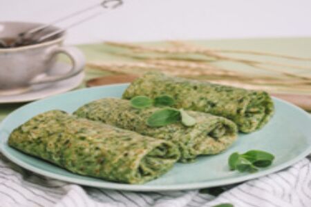 Обжаренные блины с тофу и шпинатом Веган