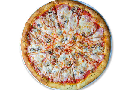 Пицца с ветчиной и грибами