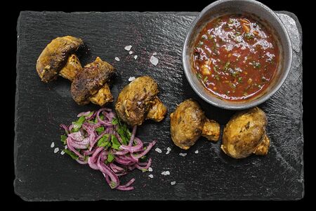 Шампиньоны на мангале