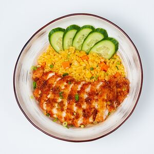 Жареный рис с курицей темпура