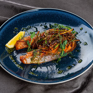 Стейк из семги на гриле