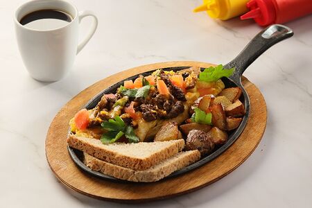 Большой стейк омлет