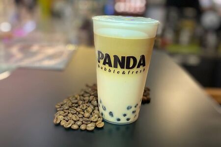 Холодный латте с карамельной тапиокой