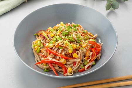 Гречневая лапша соба с грибами шиитаке