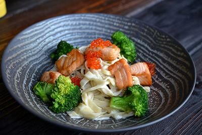 Тальятелле с лососем