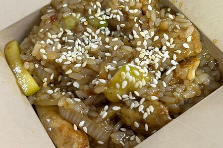 Теппан с жареной курочкой