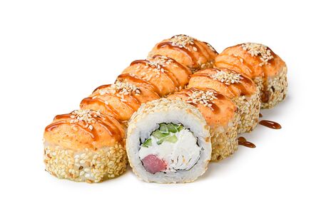 Запеченный тунец с крабом