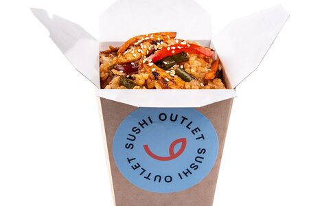 Вок рис с говядиной в соусе терияки