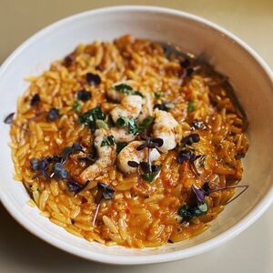 Орзо, креветки