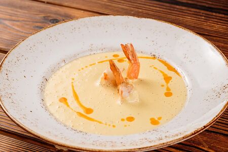 Сырный суп с креветками