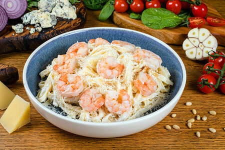 Лингивини с креветками