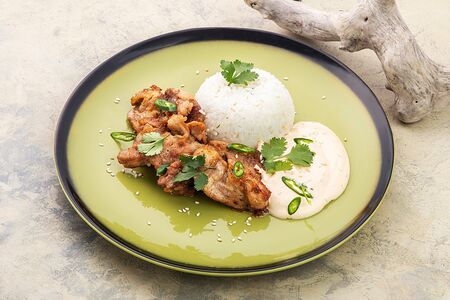 Имбирный цыпленок с рисом