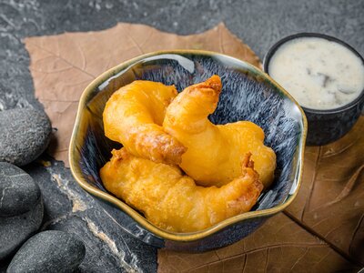 Креветки, жареные в панировке