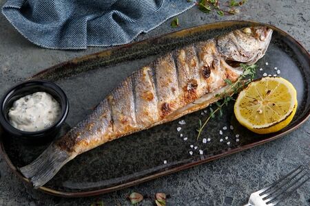 Сибас на мангале