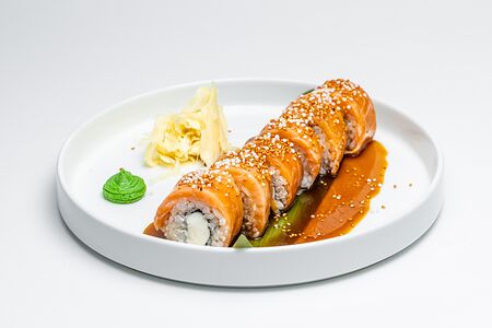Лосось, сливочный сыр, соус Агедаши