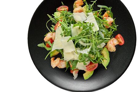 Салат с рукколой и креветками